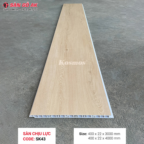 Sàn nhựa chịu lực gác lửng Kosmos SK43 vân gỗ sồi vàng nhạt